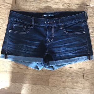 Worn once! Express denim blue shorts.